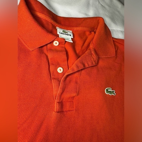 Lacoste Men's Short Sleeve Classic Pique Orange Polo Shirt Size 2XL - Picture 4 of 5
